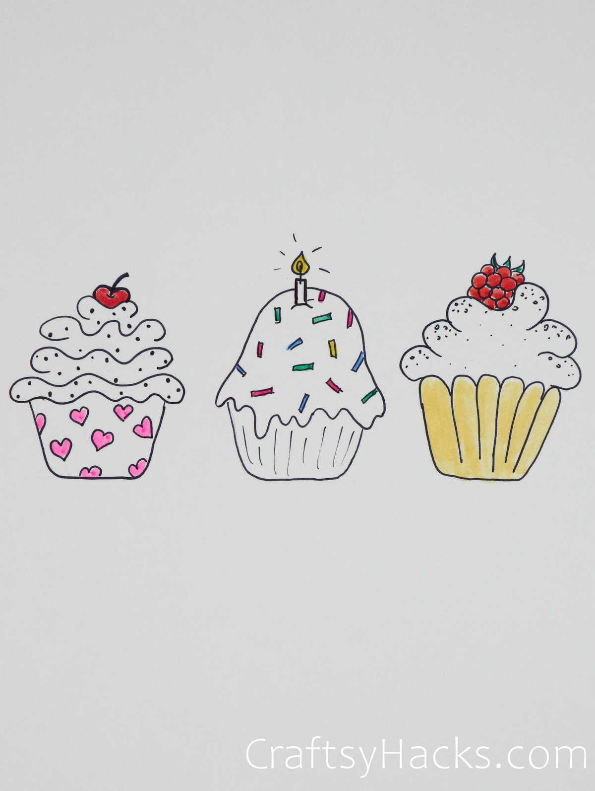 birthday cupcakes doodle