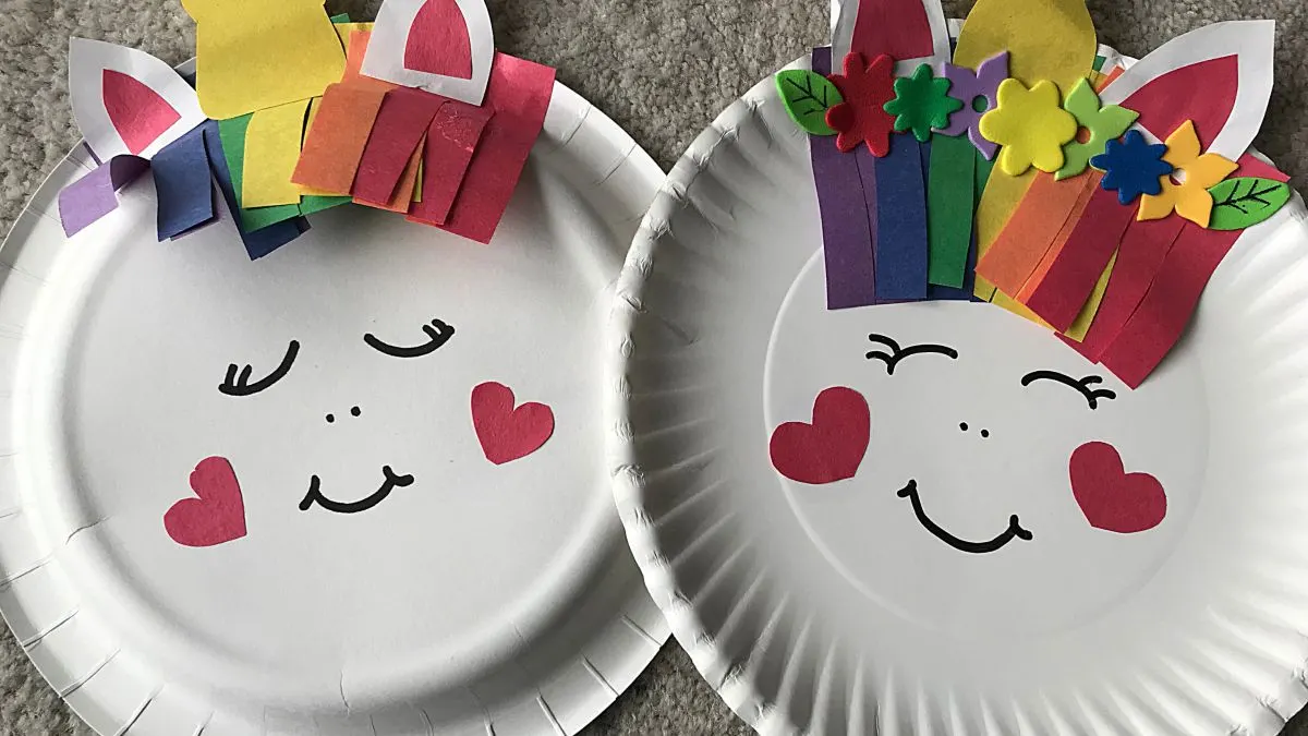 unicorn paper plate craft