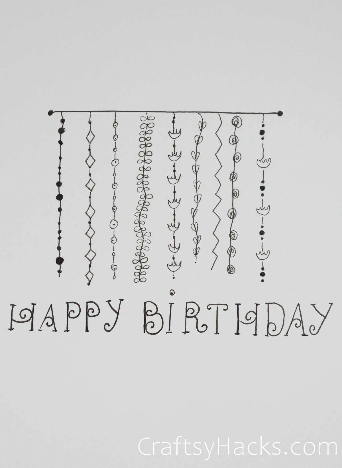 textural happy birthday doodle