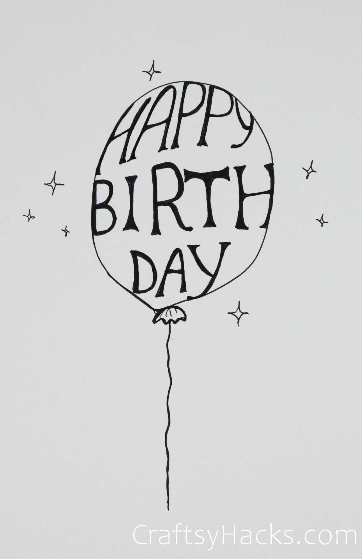 happy birthday balloon doodle