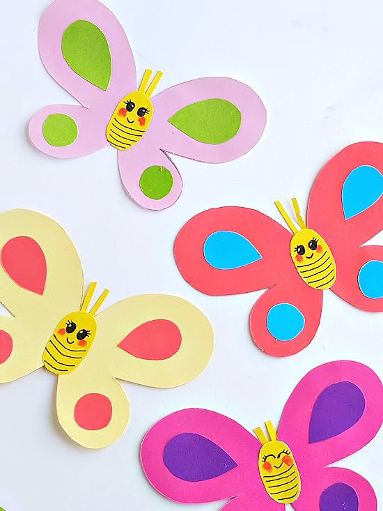 smiley paper butterfly craft