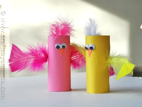 cardboard tube birds
