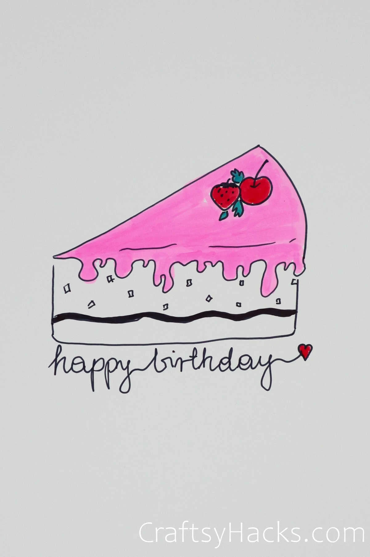 cake happy birthday doodle