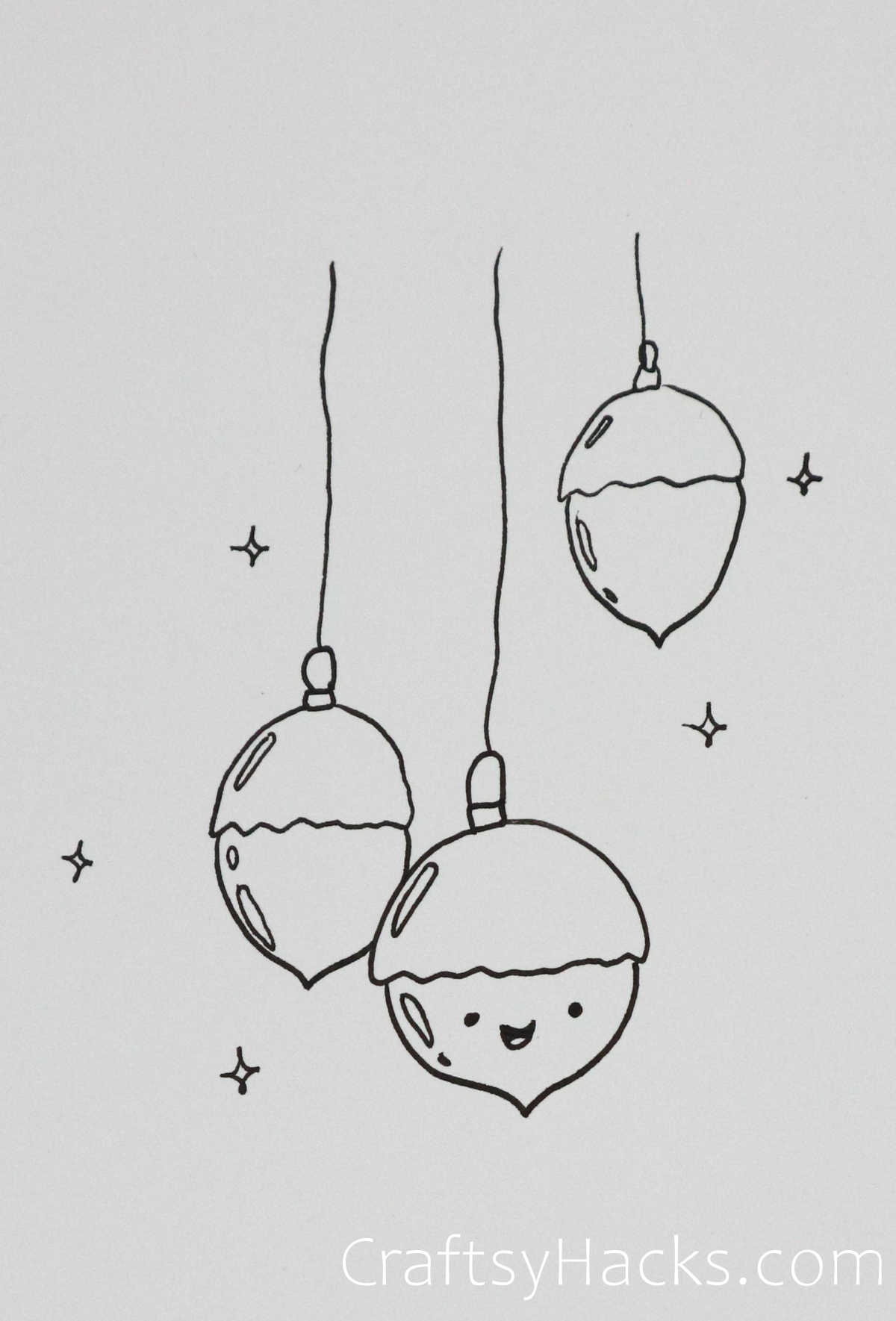 acorn ornament trio