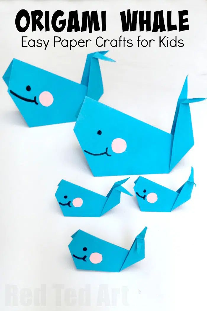 origami paper whales
