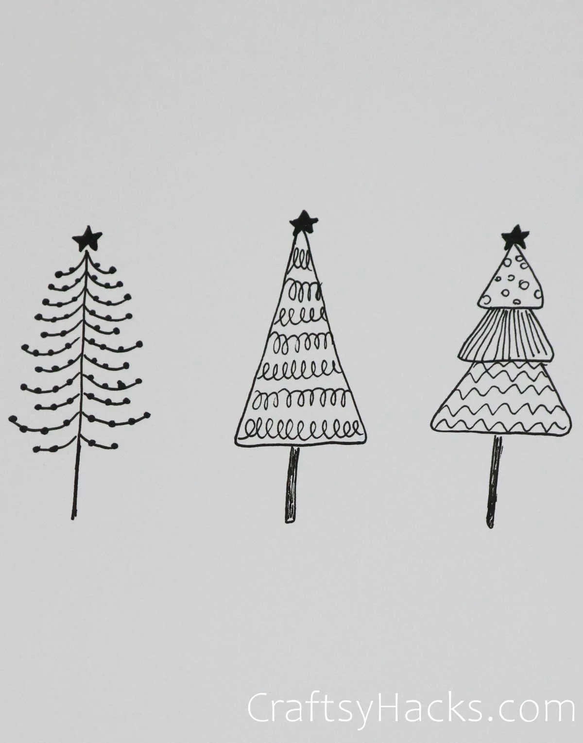 patterned christmas tree trio