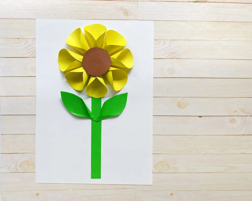 folded paper sunflower