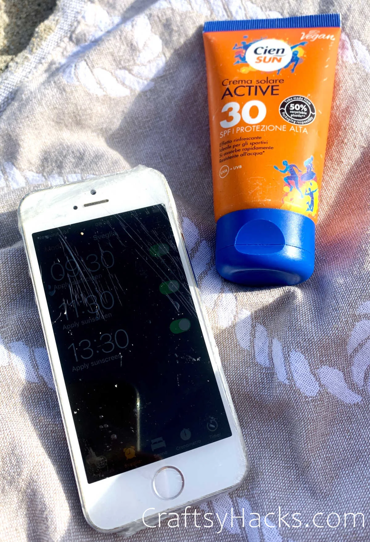 set alarms for applying sunscreen