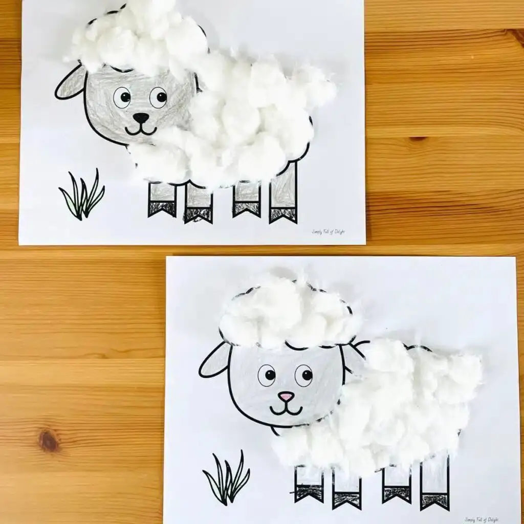cotton ball sheep