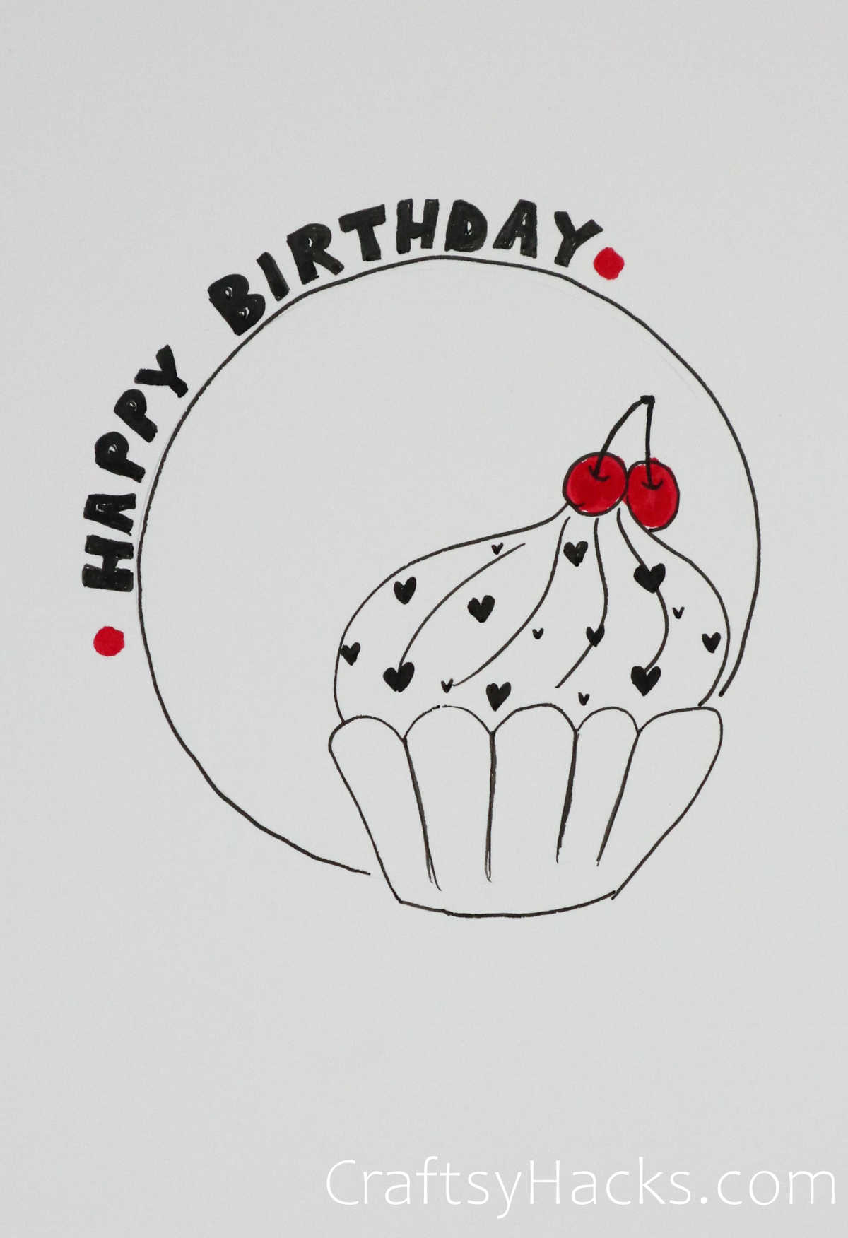 cupcake happy birthday doodle