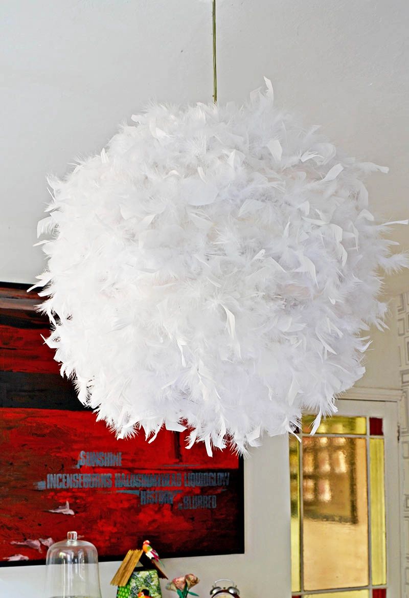 feather lampshade