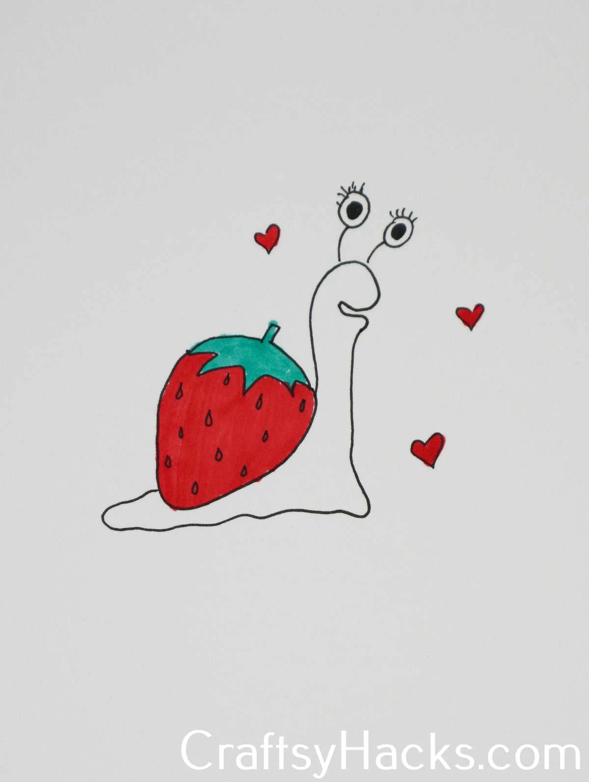 strawberry snail doodle