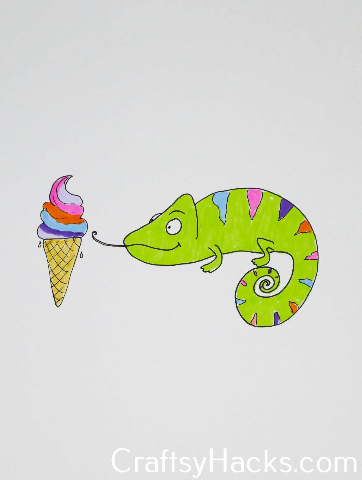 gecko going for a taste doodle