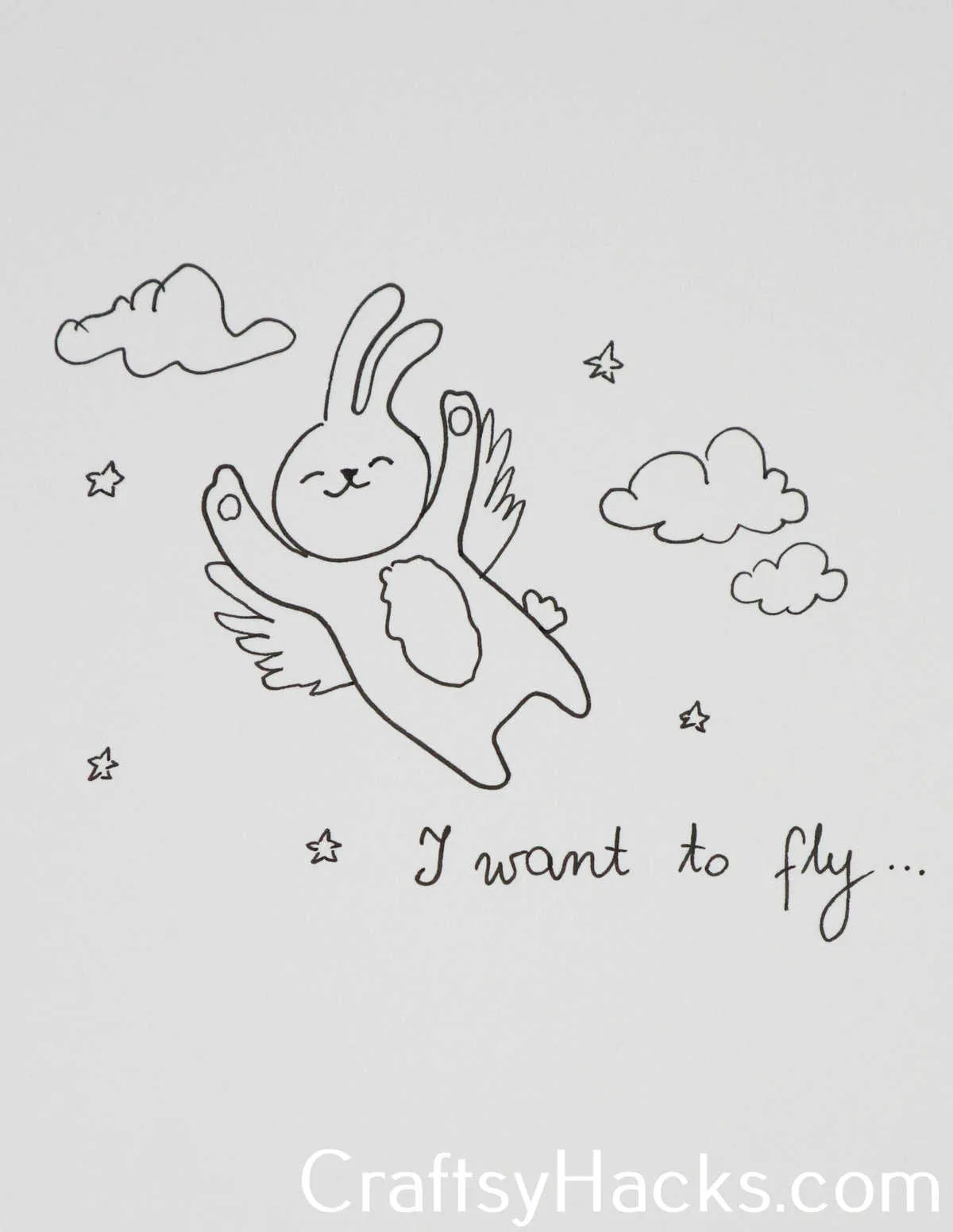 when rabbits fly doodle
