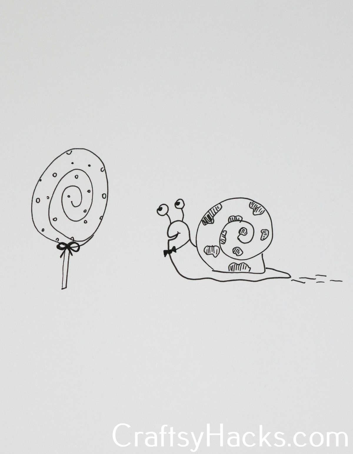 snail and a lollipop doodle