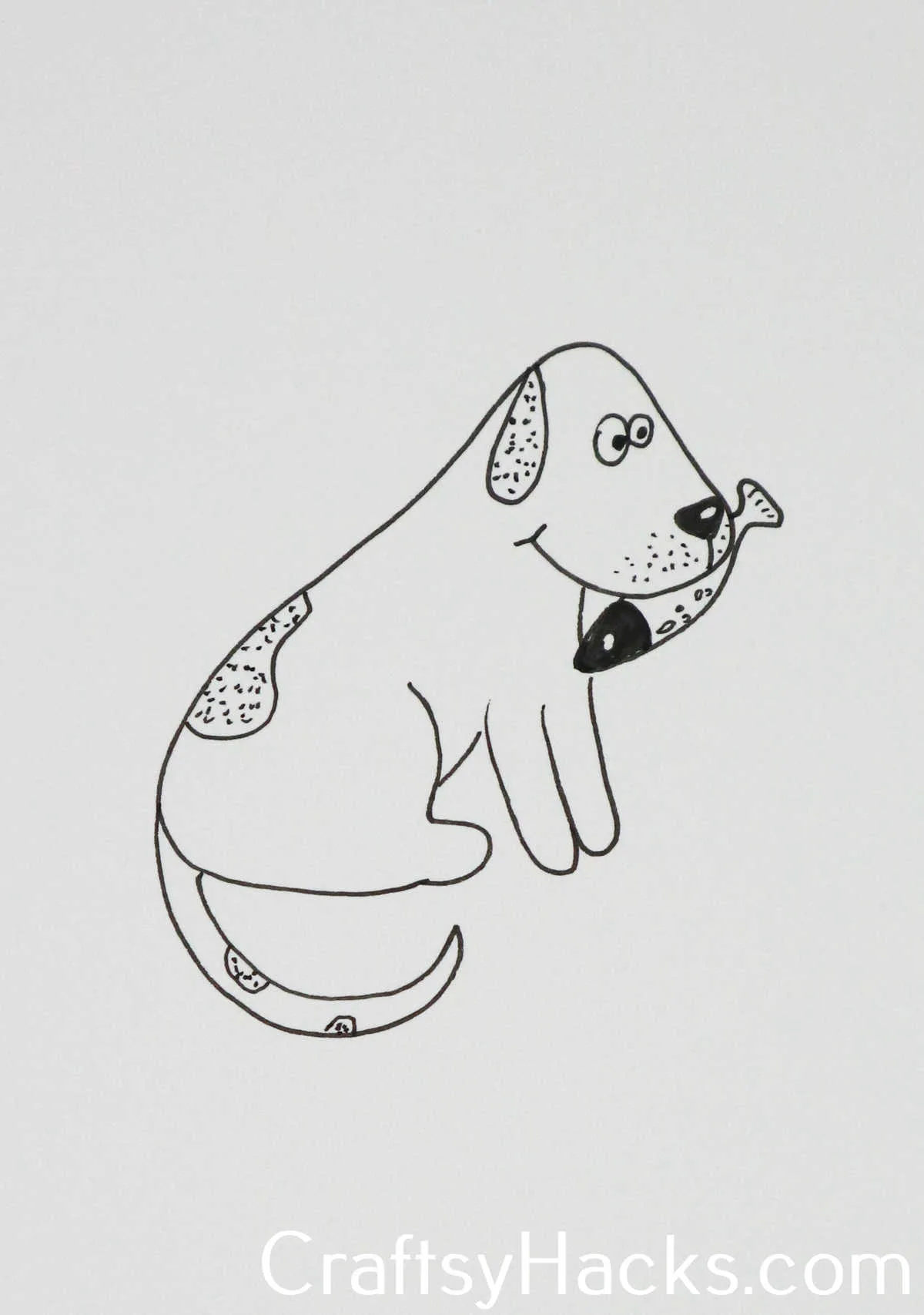 dog with a fish doodle