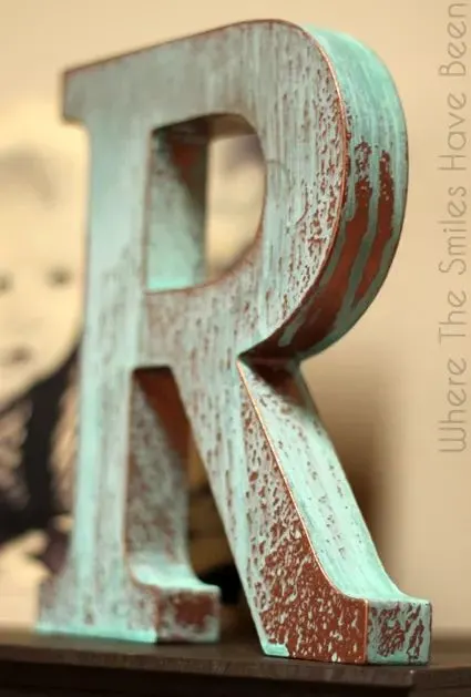 faux copper letter