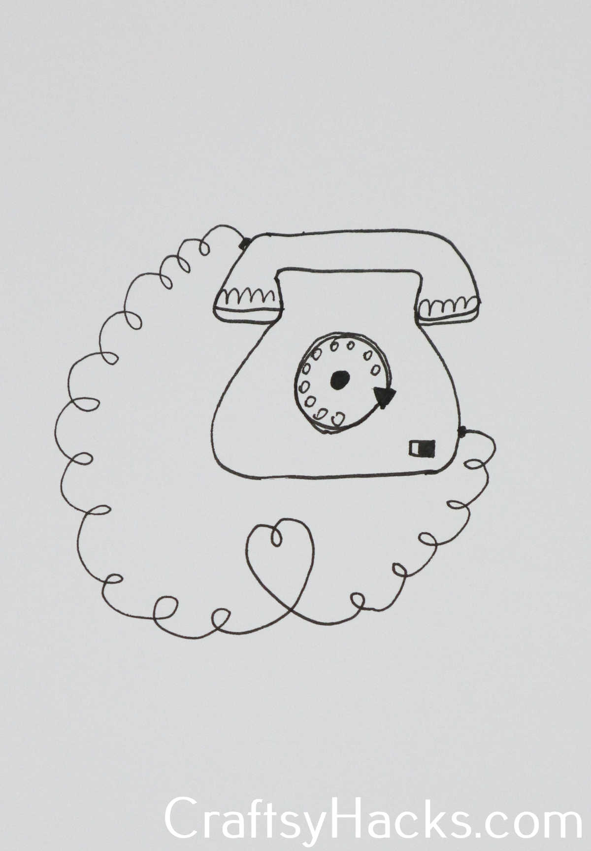 corded telephone doodle