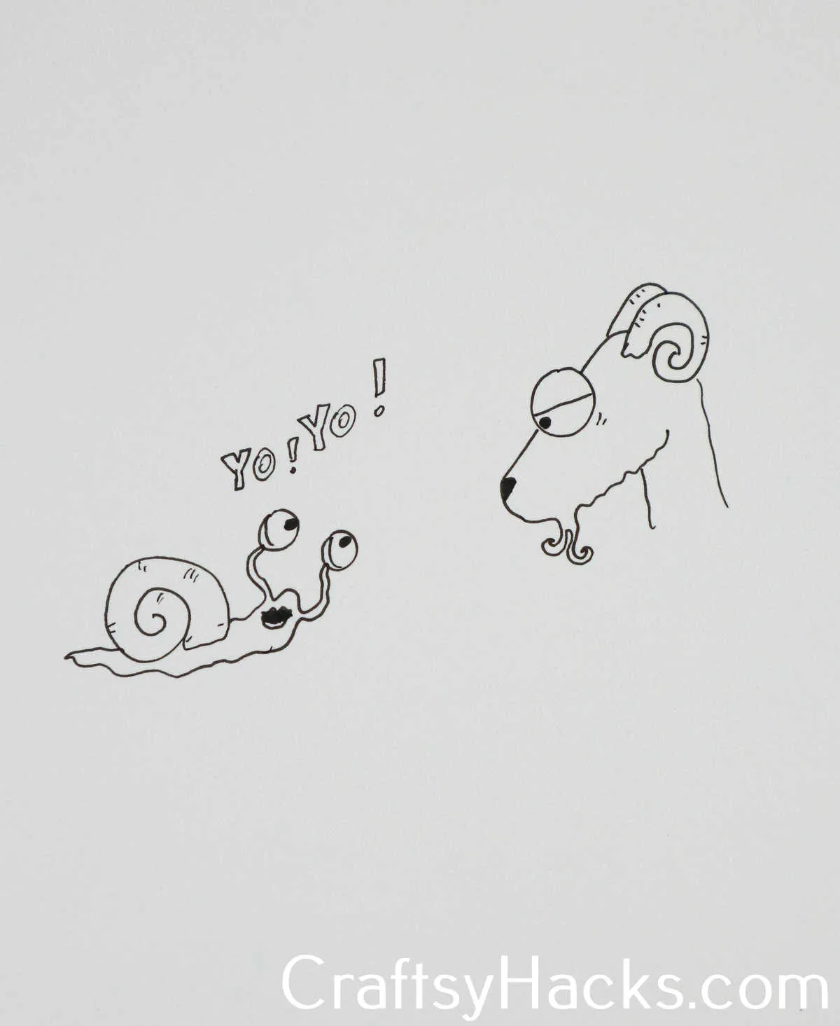 goat and snail doodle