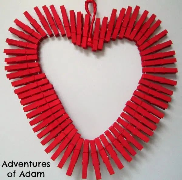 clothespins heart