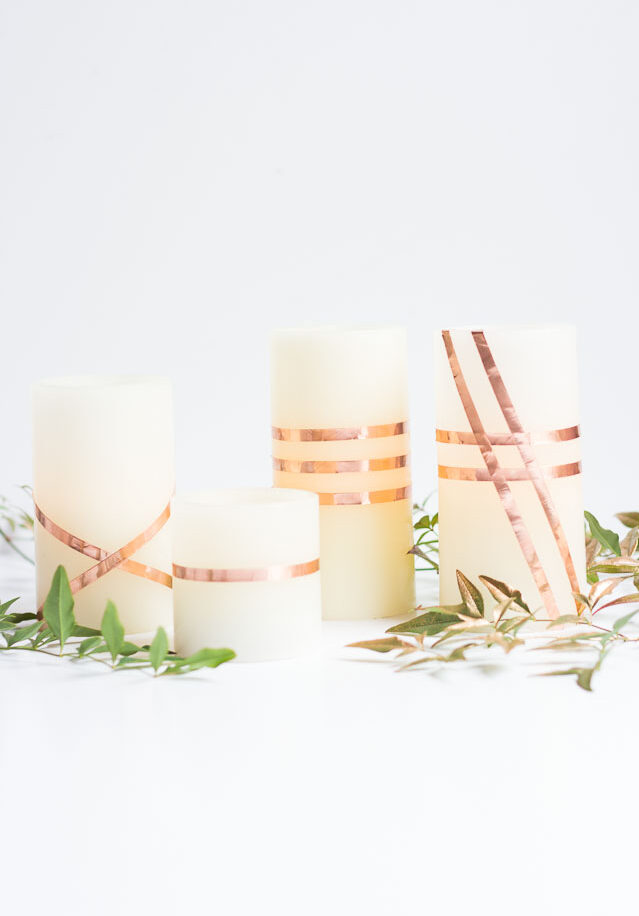 copper wrapped candles