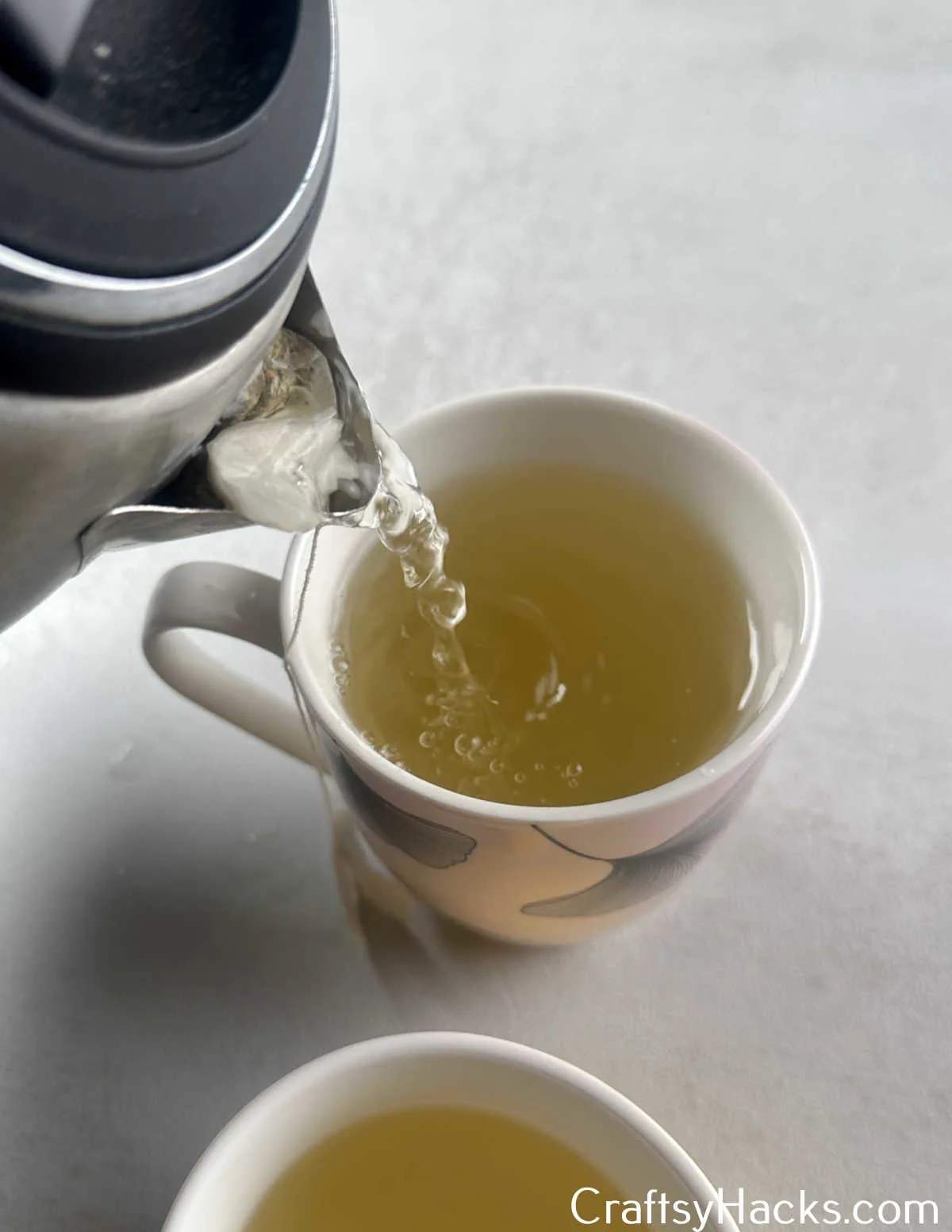 insert teabag into the kettle mouth cap to serve more cups of tea