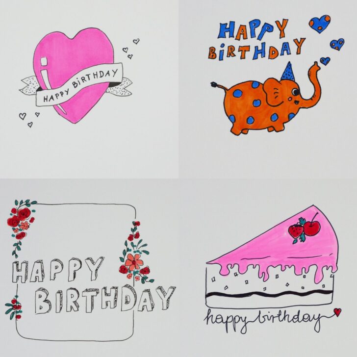 happy birthday doodle drawings