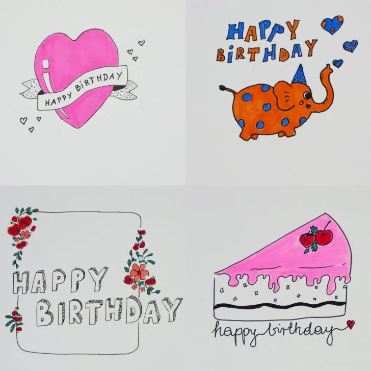 happy birthday doodle drawings