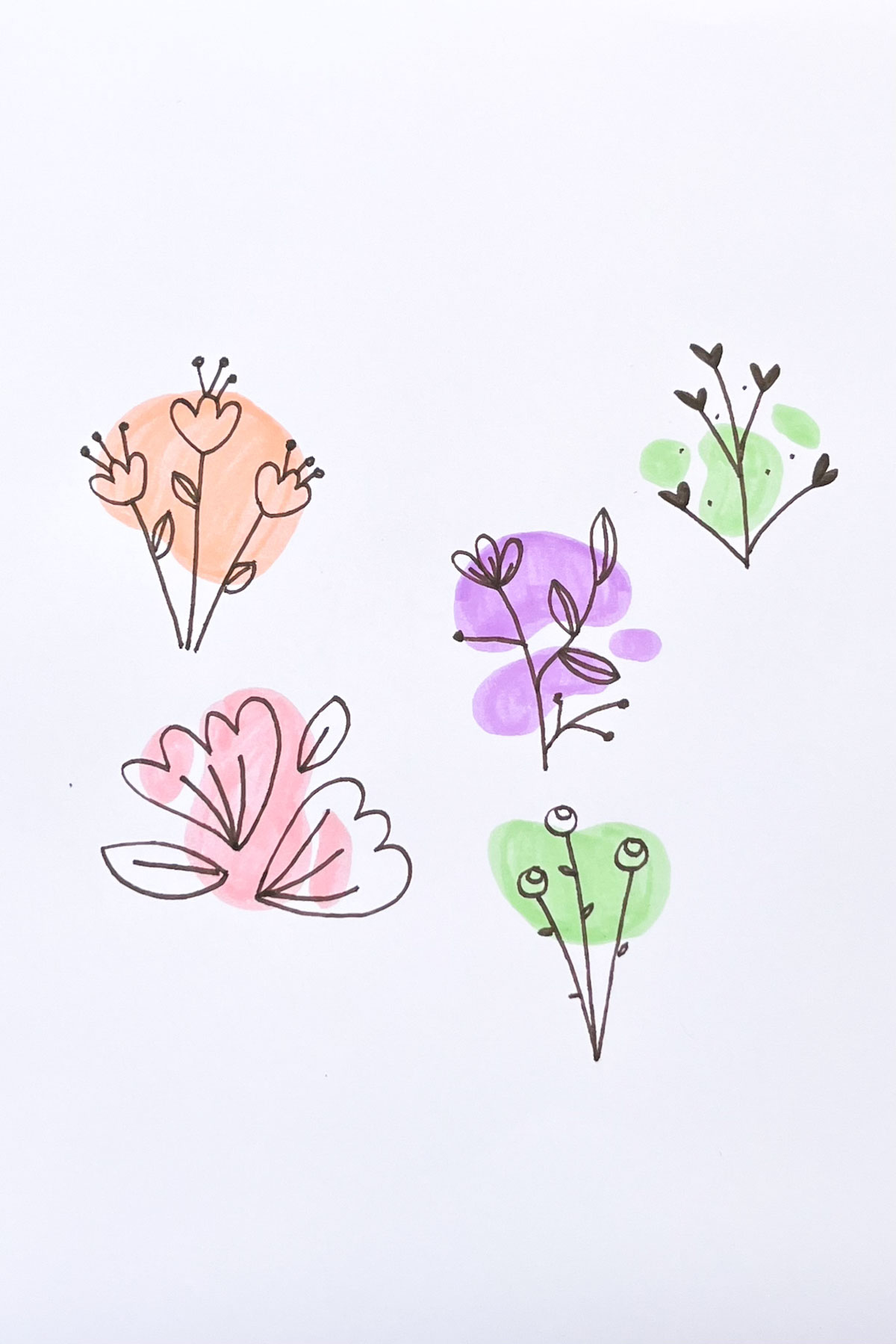 blot flower drawing ideas