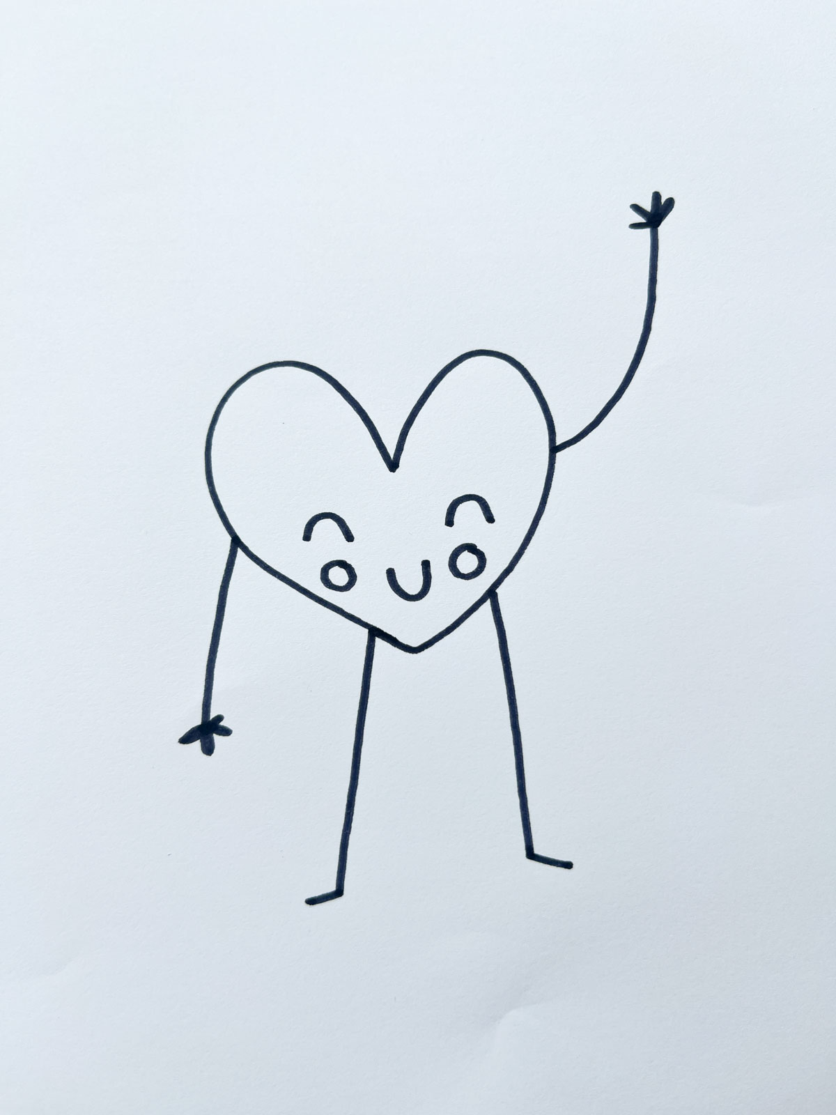 heart drawing waving hello
