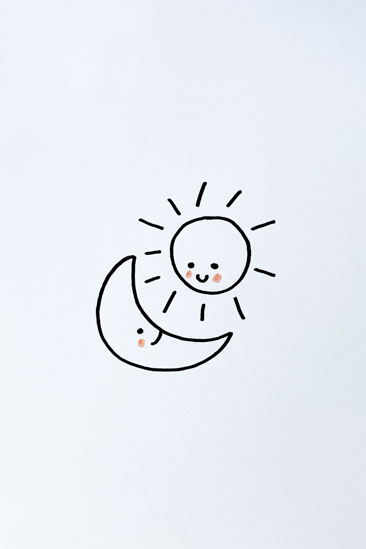 blushing sun and moon drawing