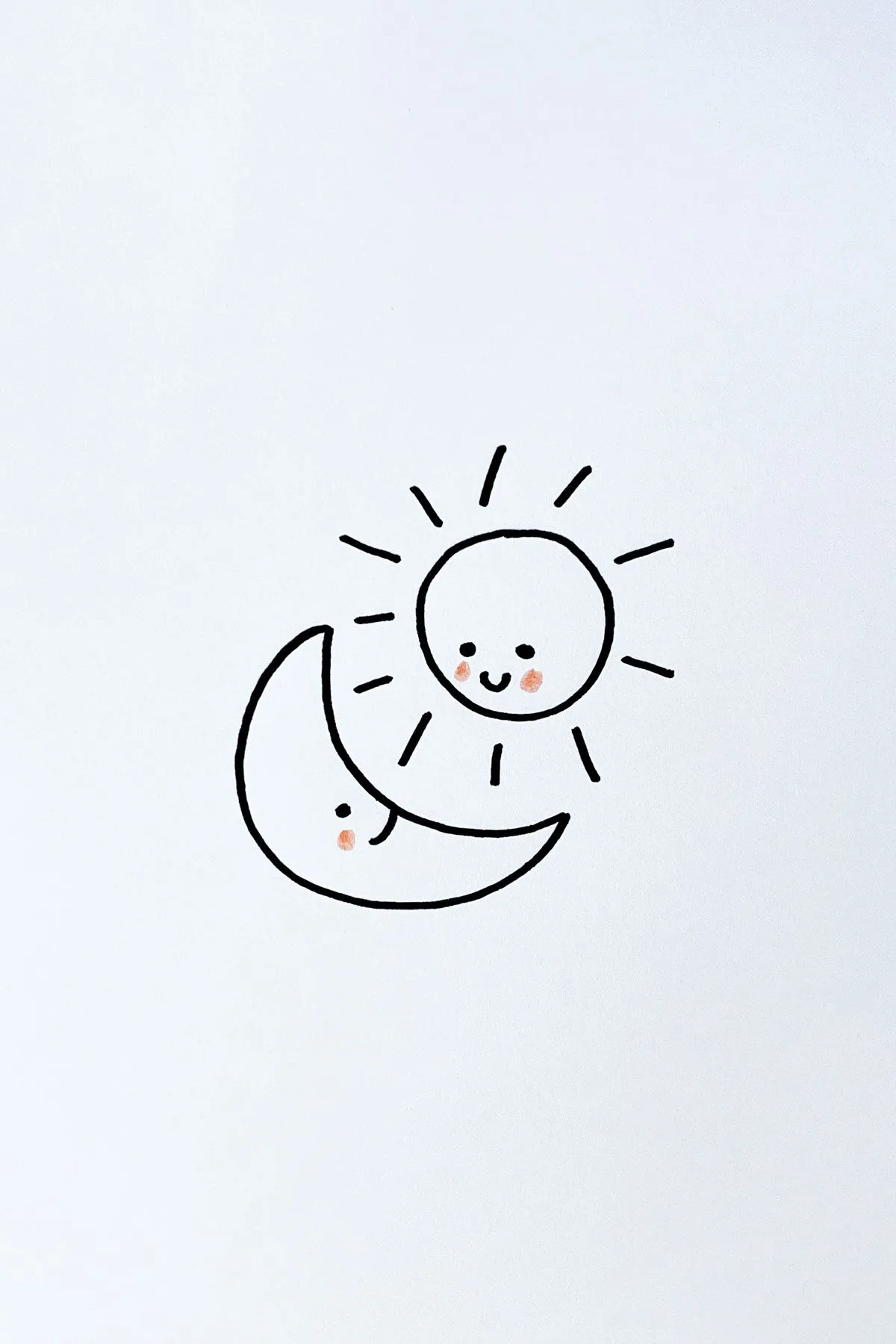 blushing sun and moon drawing