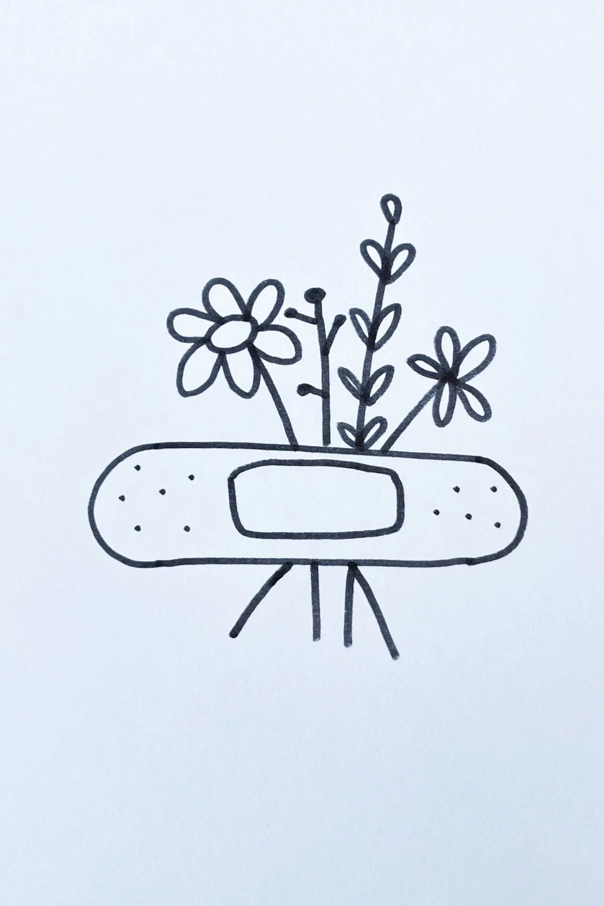 band aid bouquet drawing