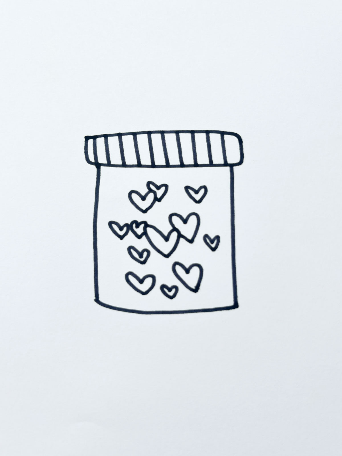 jar of love heart drawing