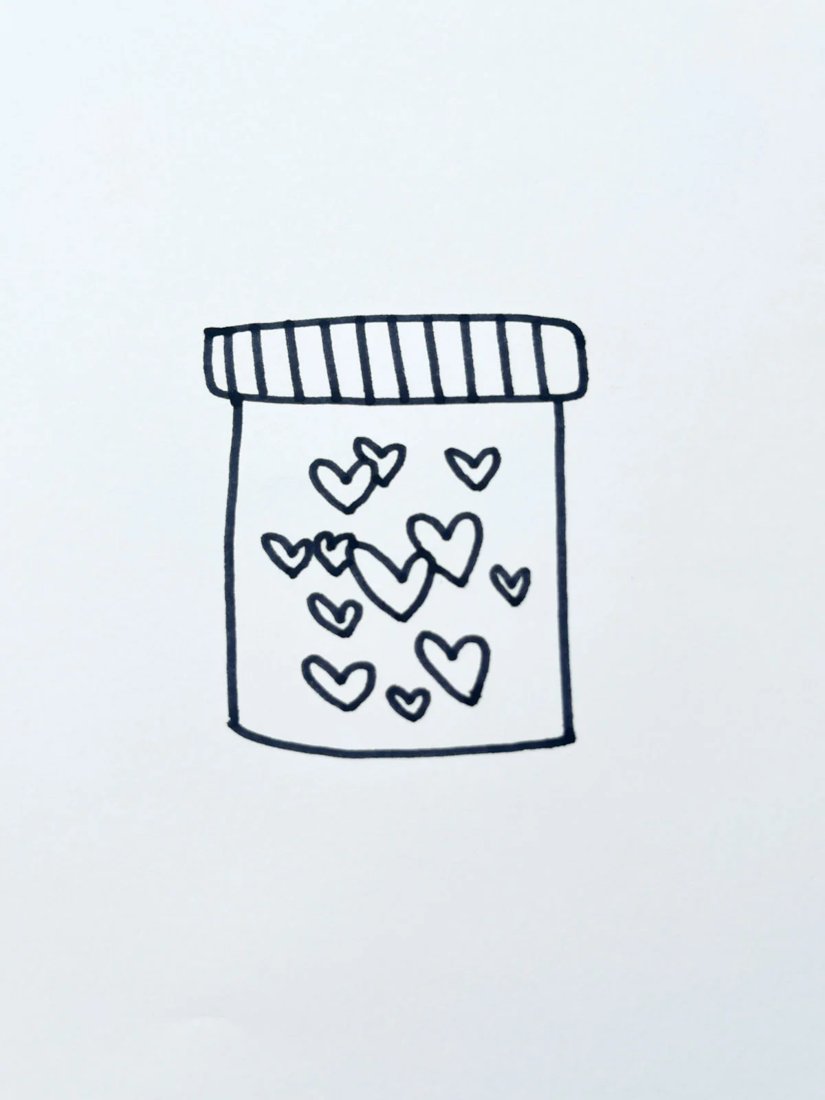 jar of love heart drawing