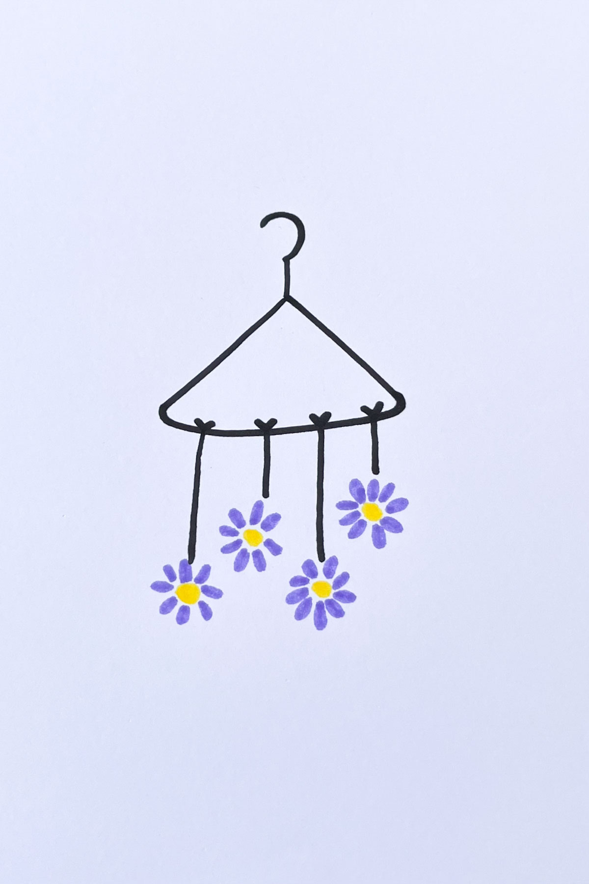 hanging flowers drawing