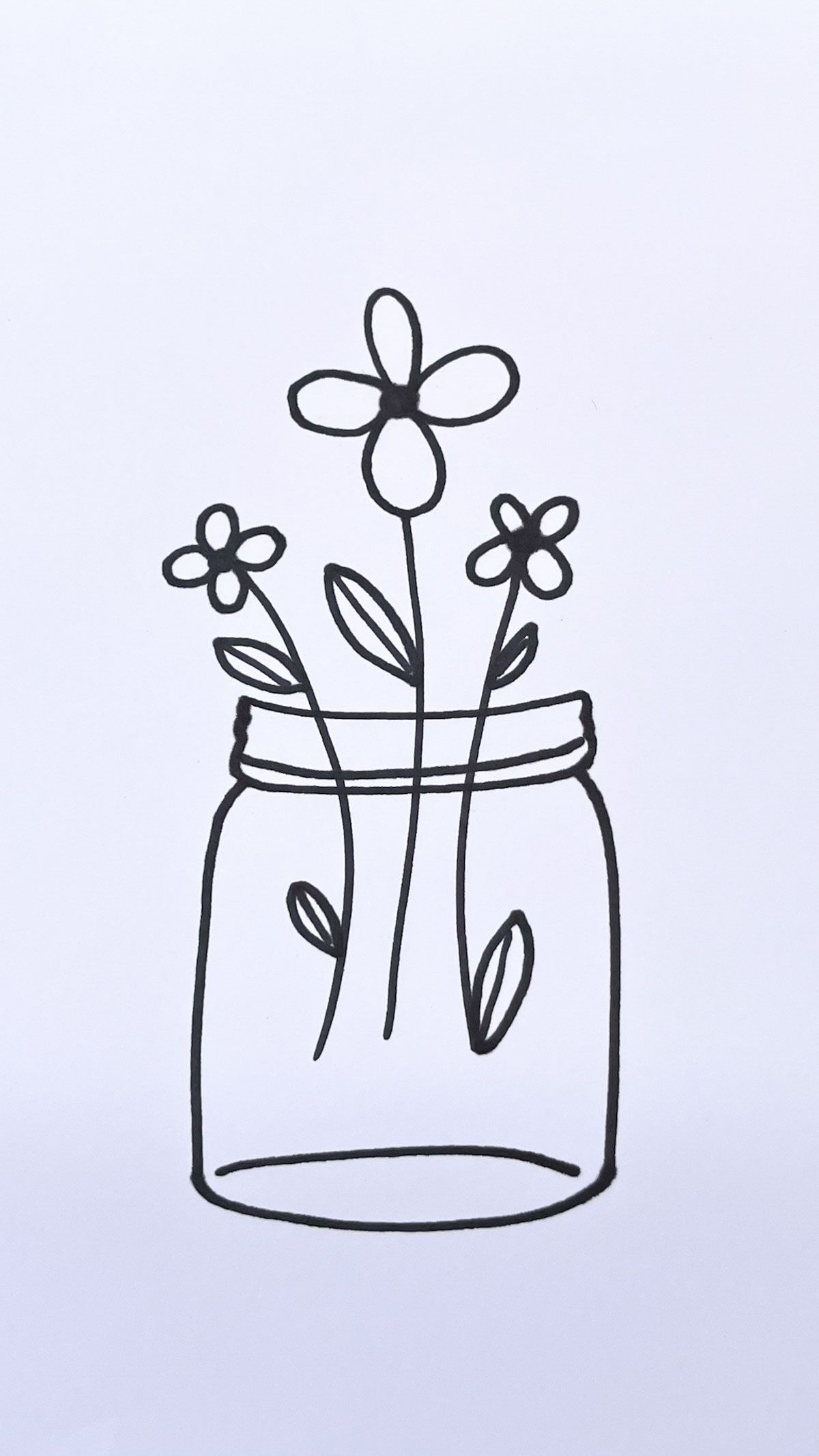 mason jar flower drawing