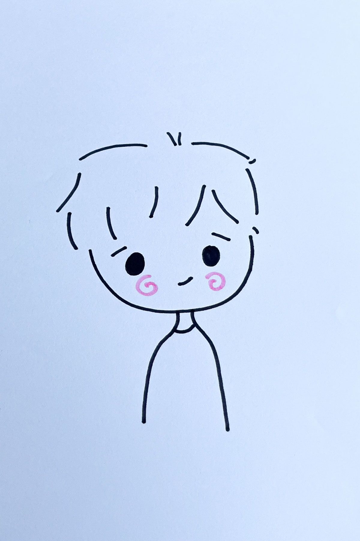 blushing boy anime drawing