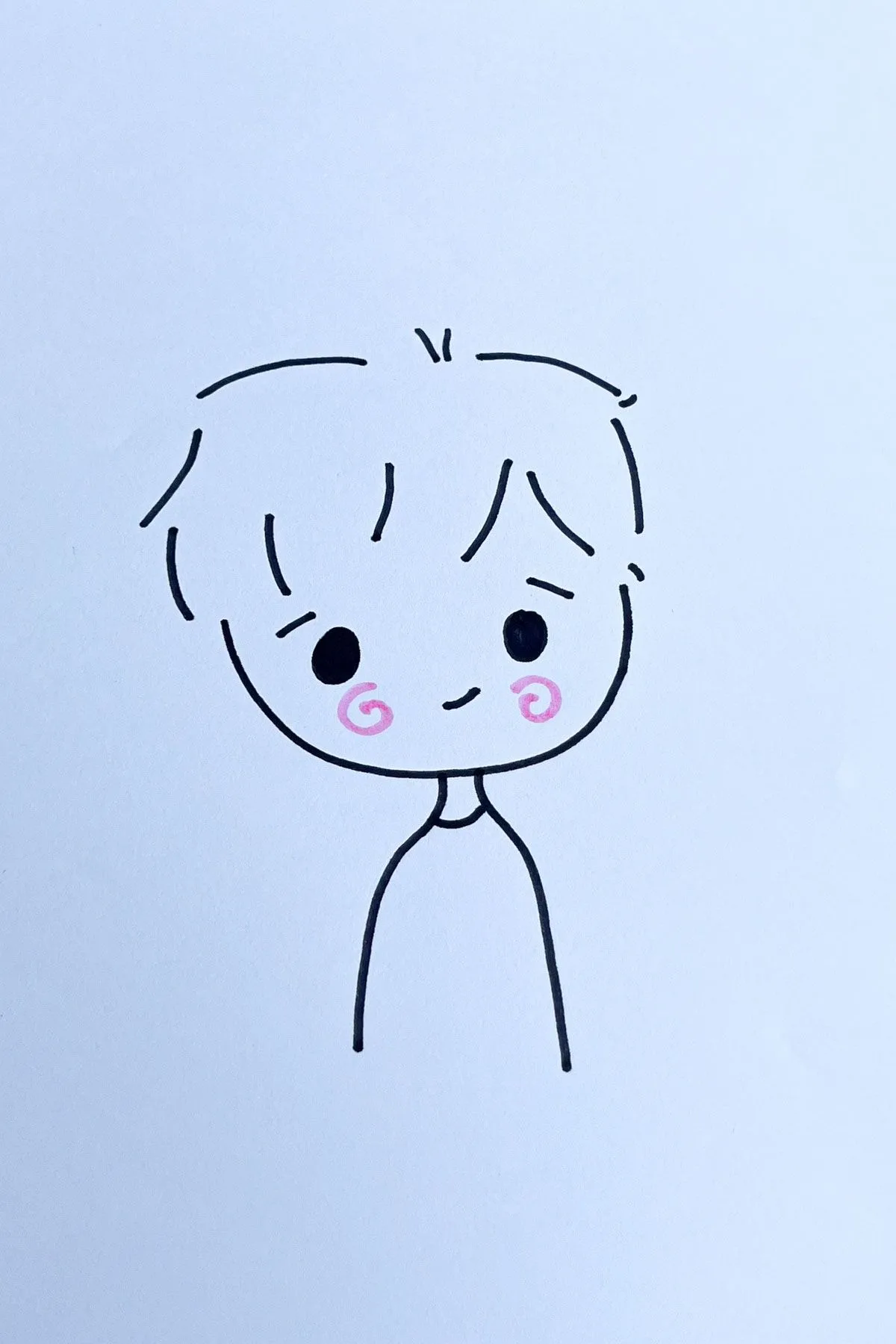 blushing boy anime drawing
