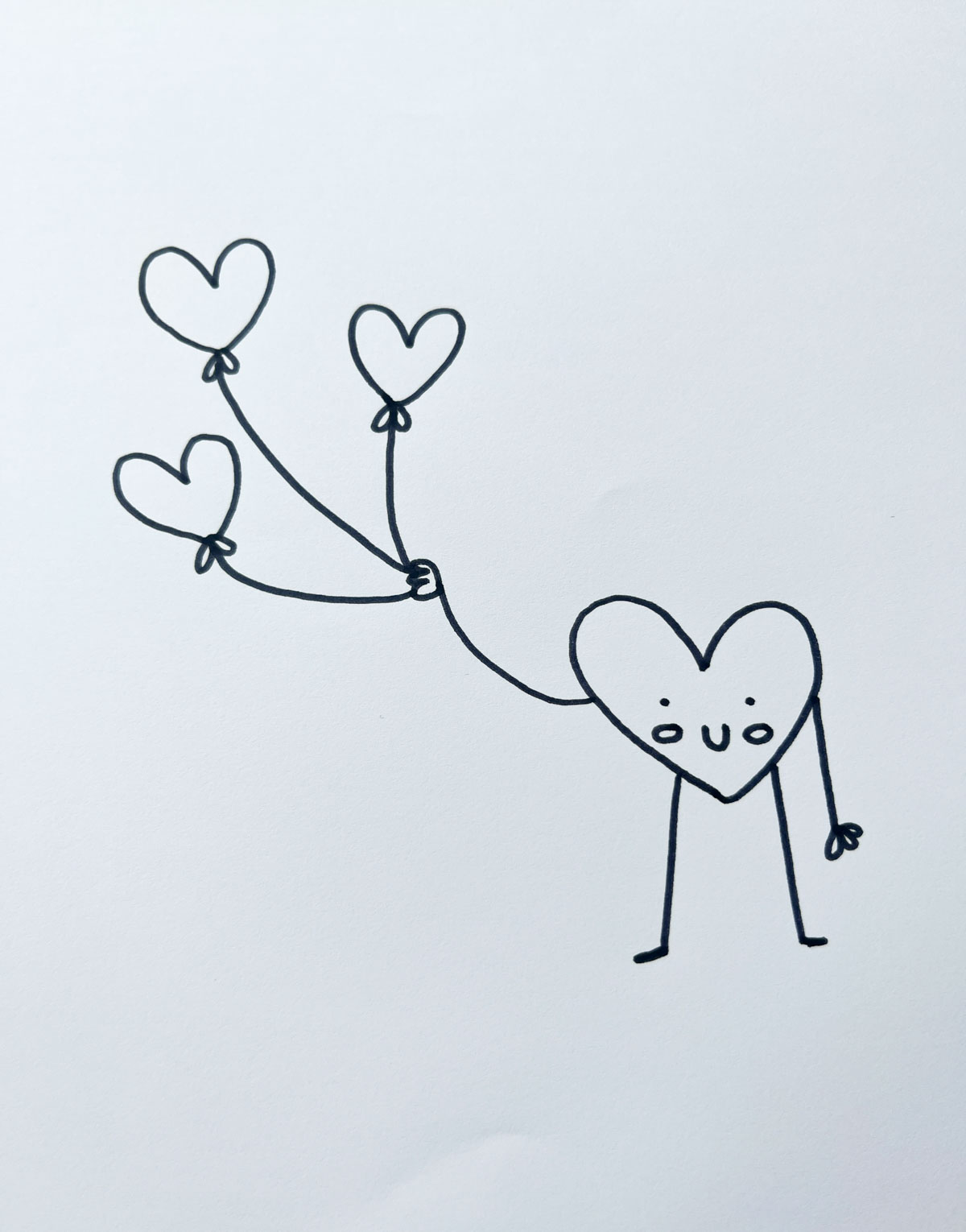 balloon heart drawing