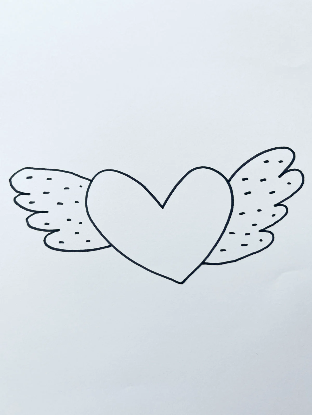 wings heart drawing