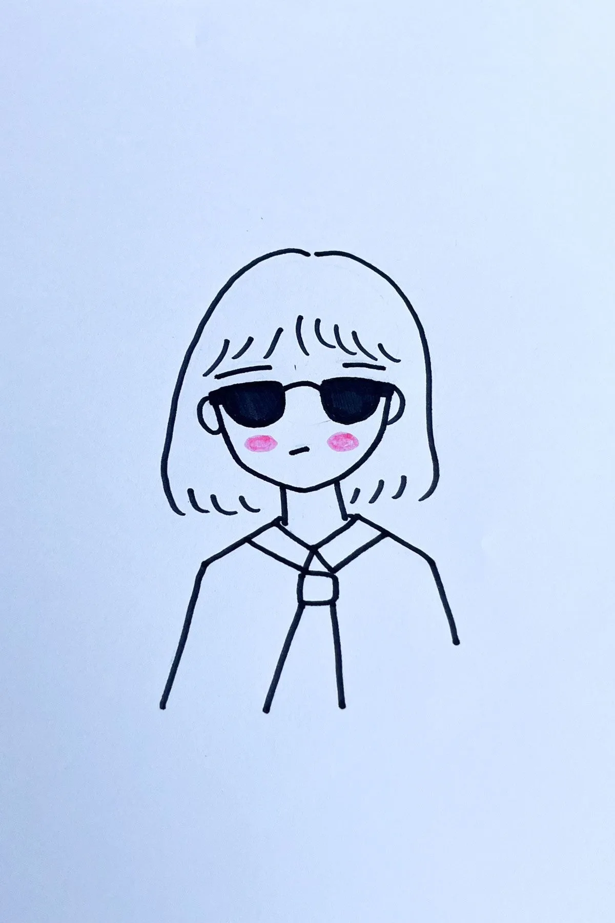 girl with sunglasses anime drawing