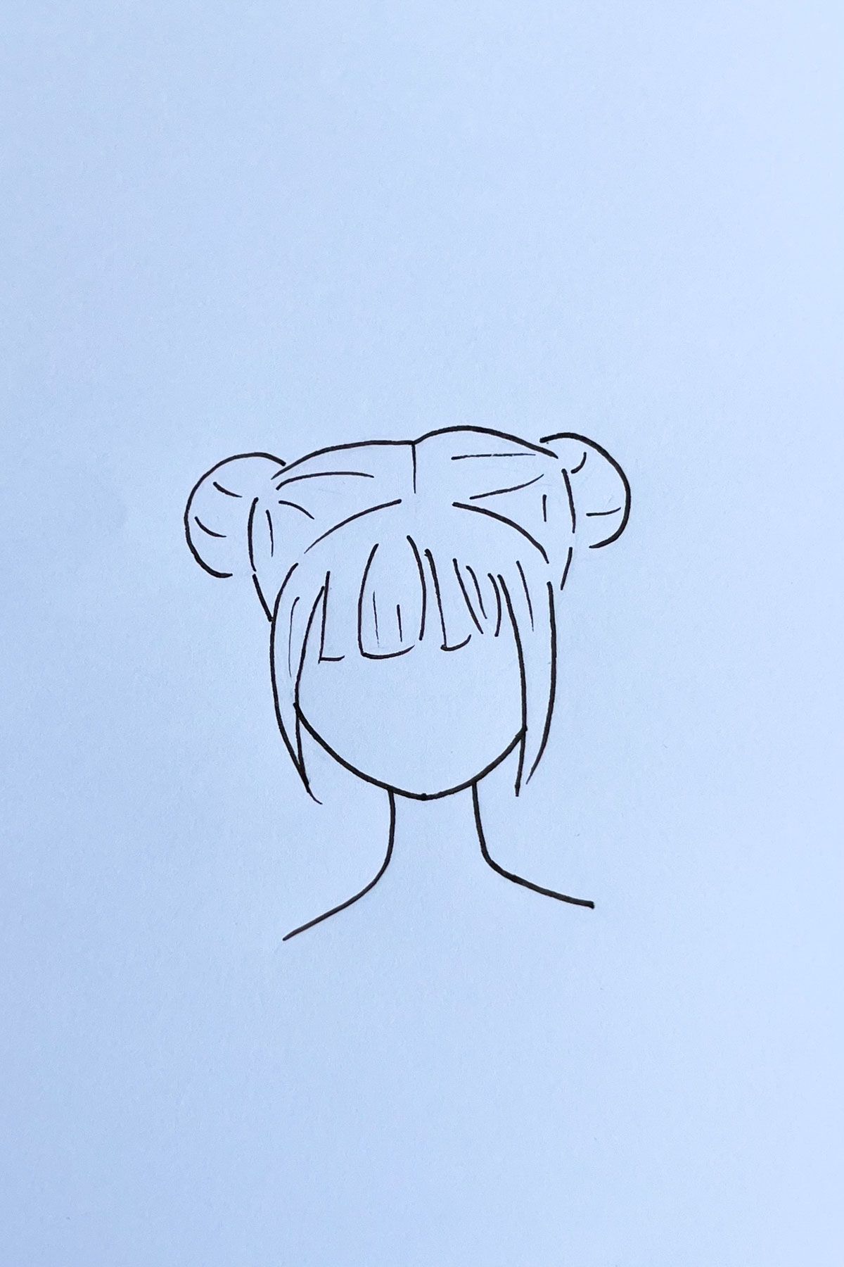 hair buns anime drawing