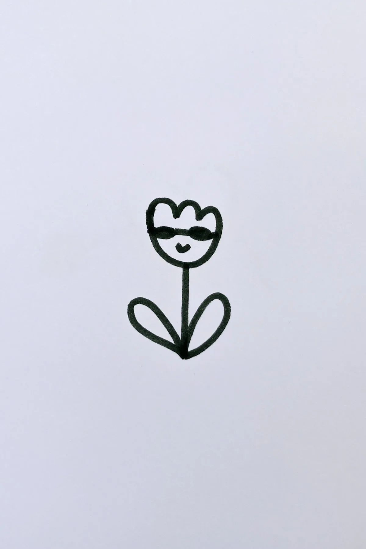 flower with sunglasses drawing