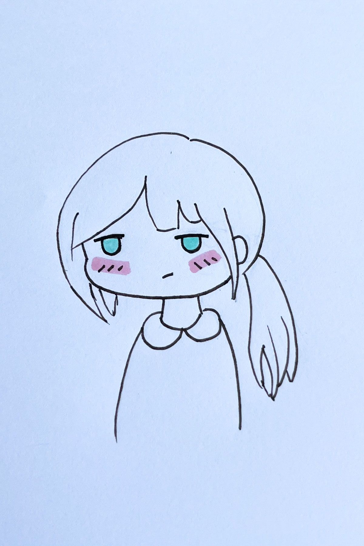 annoyed girl anime drawing