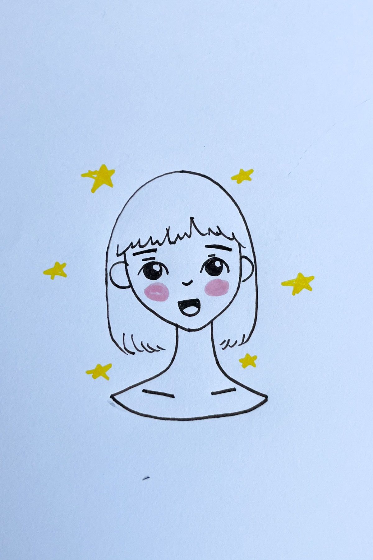 happy girl drawing