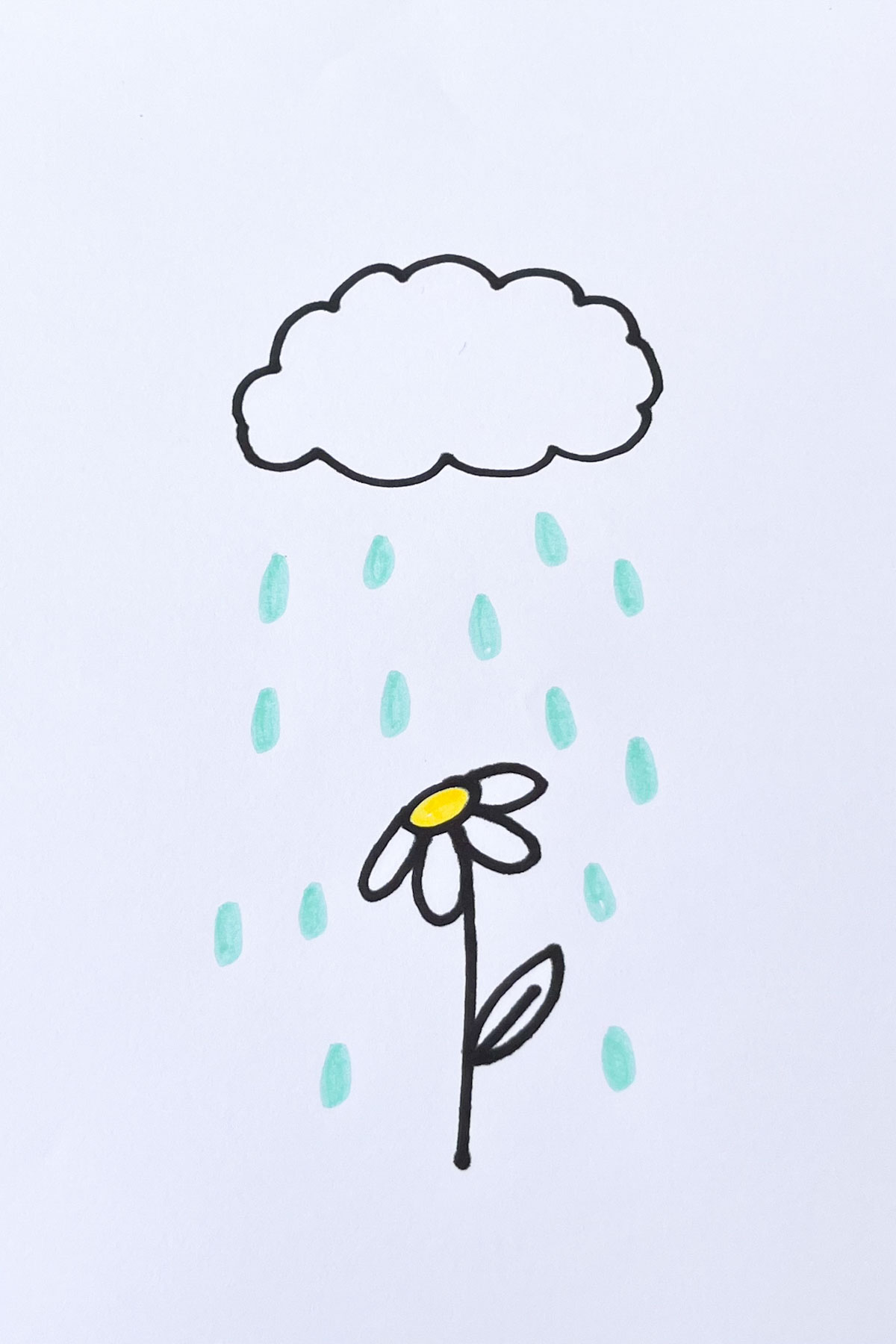april showers flower drawing