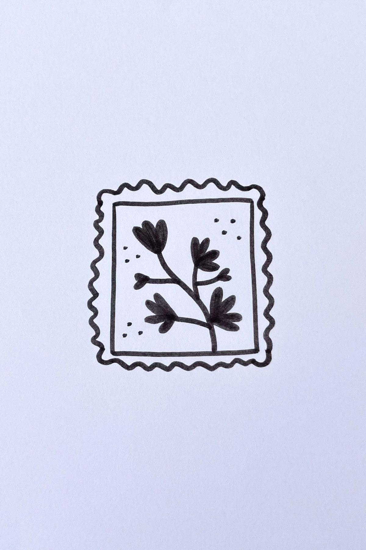 stamp flower drawing