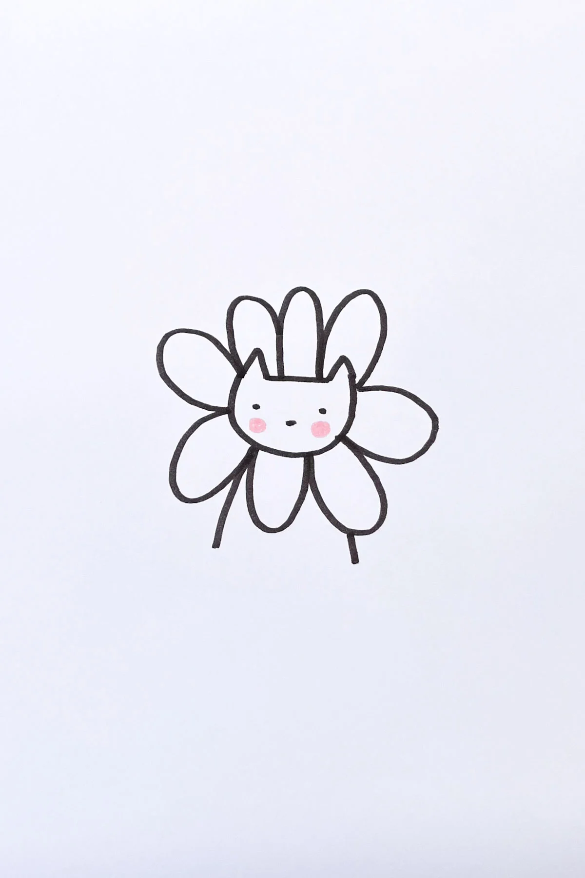 flower cat drawing idea