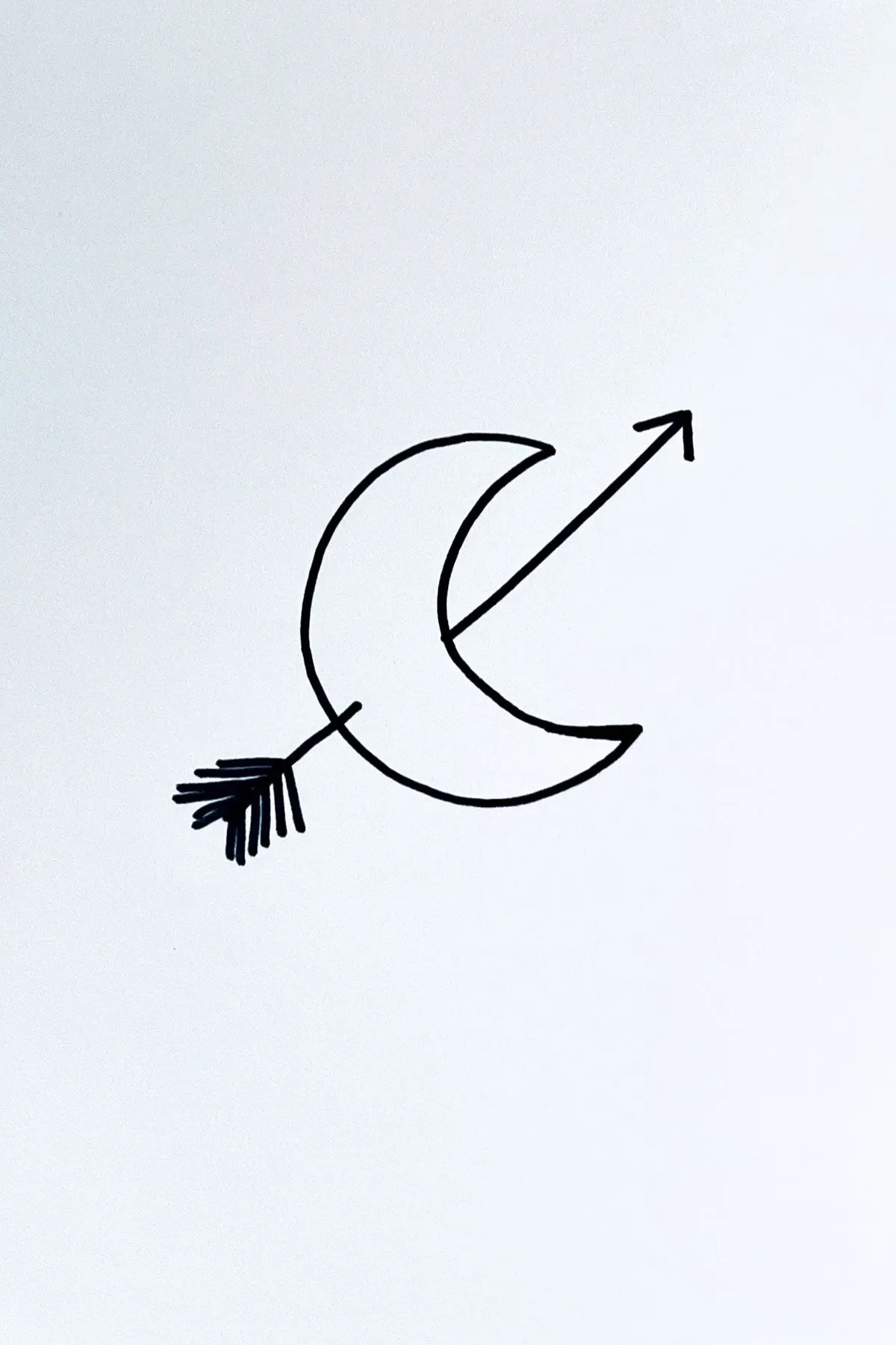 arrow moon drawing